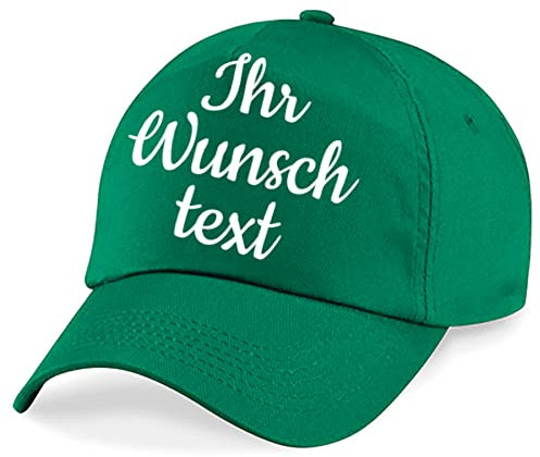 Deitert Kappe, Basecap individuell bestickbar mit Namen oder Wunschtext | über 20 Farben zur Auswahl Grün