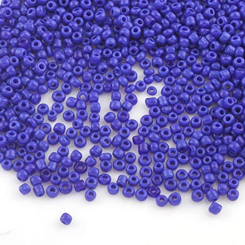 6500 cuentas de cristal opaco, 2 mm, mate, 11/0, perlas Pony, perlas opacas (azul real)
