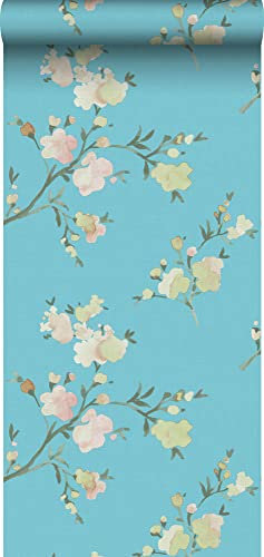 papier peint fleurs de cerisier bleu-Van-Gogh - 148753 - de ESTAhome
