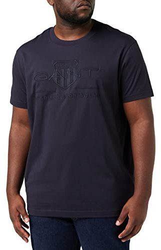 GANT Men's D.1 Tonal Archive Shield T-Shirt T-Shirt, Evening Blue, 3XL