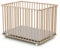 WEBABY - Laufstall Baby Faltbar Holz mit rollen und matte 70x100 Buche Natur | Faltbarer Laufstall | 3 Stufen Höhenverstellbar | Waschbarer Boden | Für Kinder bis 24 Monate