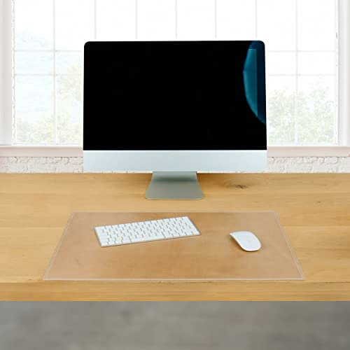 Hamosons â€“ Hochwertige Schreibtischunterlage/Schreibtischauflage aus Echt-Leder GröÃŸe L, Natur-Beige, Modell 100