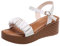 Sandali Elastico Sandali alla moda con zeppa con fibbia Sandali da donna casual con punta a pieghe Sandali Fucsia