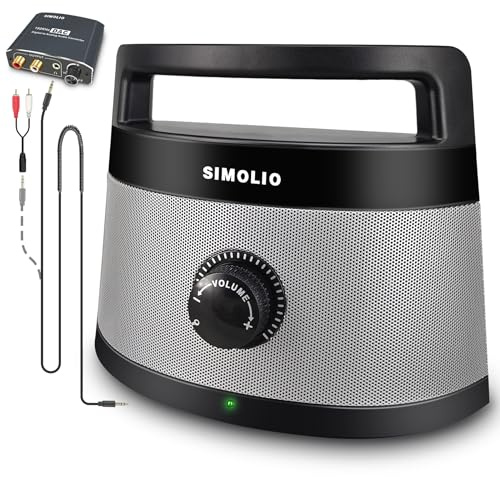 SIMOLIO TV Lautsprecher mit 5,5m Kabel, Lautsprecher für Fernseher kompatibel mit Digital Optical, RCA, 3,5 mm AUX-Buchse, Personal TV Soundbar mit Tonregler für Senioren SM961