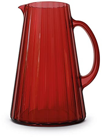 Brocca colorata e striata in acrilico, capacità 2,5 l, colore rosso