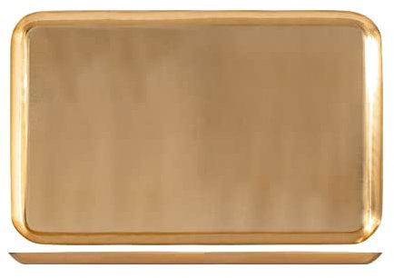 H&h vassoio inox rettangolare oro cm 42x28