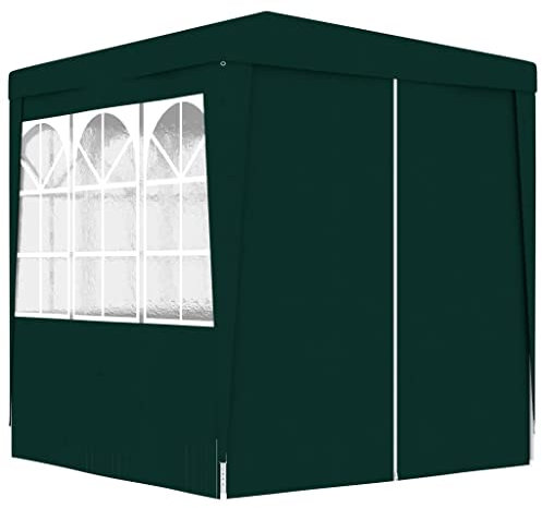 HOMIUSE Profi-Partyzelt Pavillon Faltpavillon Gartenpavillon Grillpavillon Verkaufsstand Gartenlaube Party Zelt Groß Bierzelt Faltzelt Faltbar Grill Pavillions mit Seitenwänden 2x2m Grün 90 g/m²