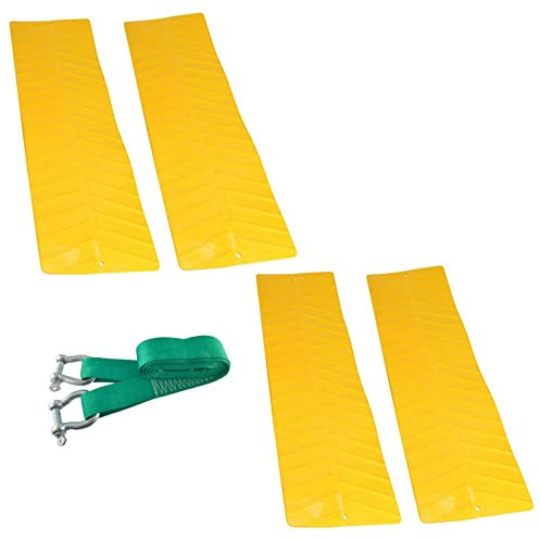 4 x Traktionsmatten & 8T Abschleppseil Recovery Strap Schnee Schlamm Sand