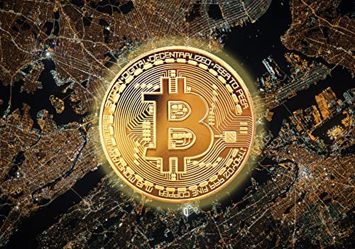 4Good Premium Poster Kryptowährung, Bitcoin Dekoration Wohnzimmer, Buero bild, Bilder Set Modern für Zimmerdeko Plakat motivation Poster Wanddeko KR2-A4