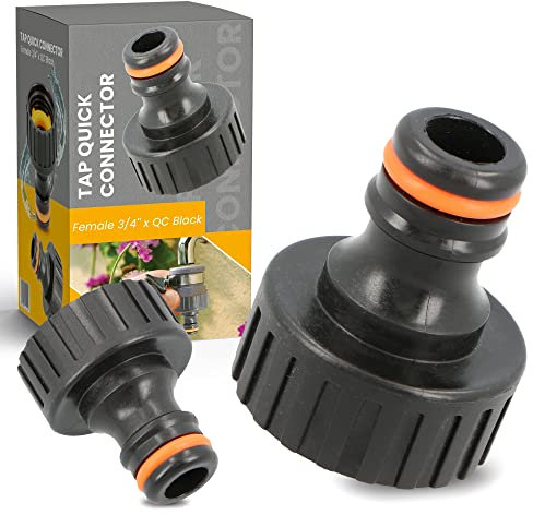 Schnellkupplungadapter 3/4'' IG x Schnellkupplung Hahnverbinder Schlauchhahn Hahnanschluss Wasserschlauchs Adapter Wasserhähne Anschluss Universalverbinder Verbindung Fitting O-Ring Dichtung