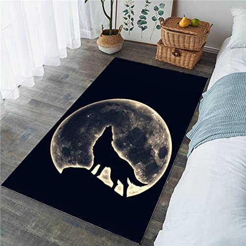 Wolf Große Teppiche für Wohnzimmer Lion Bereich Teppich Lila Braun rutschfeste Fußmatte Fußmatte 50×80cm