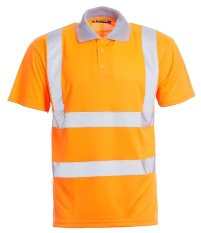 Blackrock Hi-Vis Polo Shirt, Rail Industry Orange, T-Shirt, Work Utility & Safety Clothing, High Visibility Workwear PPE, For Men Women Unisex, EN20471 Class 2 Certified, Size 6XL