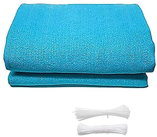 Voile d'ombrage Rectangulaire 5x6.5m Brise-Vue Filet D'ombrage en Aluminium HDPE 220 g/m²,Respirant pour pergola, extérieur poulailler Serre, Bleu