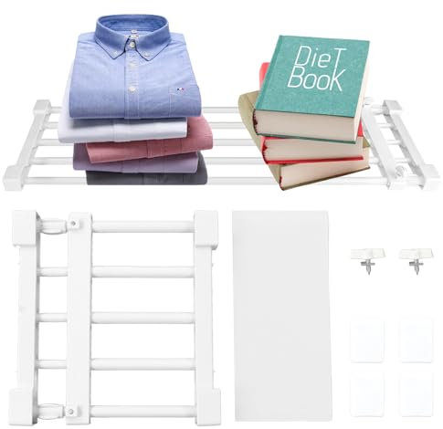 Einlegeböden Kleiderschrank - Nagelfreies Teleskop Regaltrenner - Einstellbare Länge Der Zugstange - Pp Und Stahlrohr Material - Kann 0 Bis 20kg Halten - Für Kleidung, Schuhe, Taschen, Bücher(23-30cm)