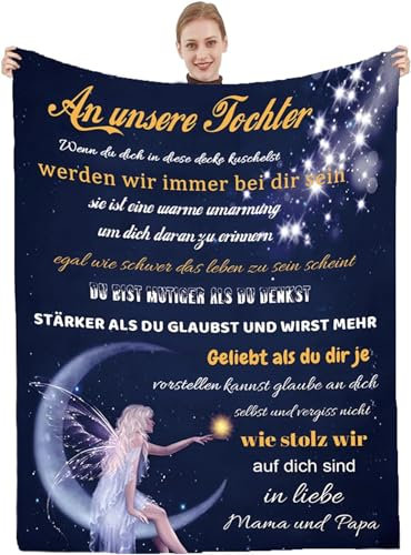 Personalisierte Decke Geschenk für Tochter Von Eltern,Kuscheldecke Geschenk An unsere Tochter , Beste Tochter Geschenke, Mädchen Geburtstags Weihnachten Abschluss Geschenke,18 Geburtstag Mädchen