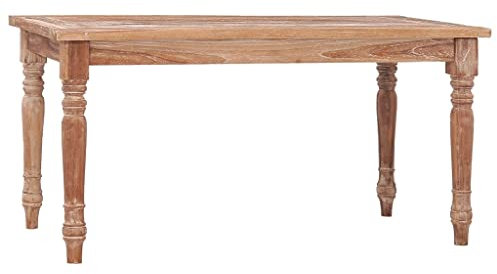 TEKEET Tables-Batavia Couchtisch 90x50x45 cm weiß gewaschen massiv Teakholz Möbel