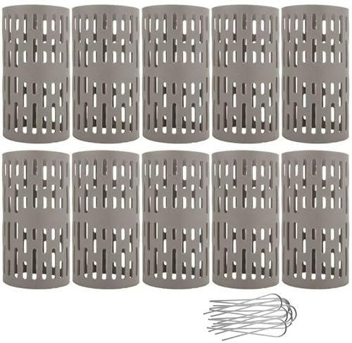 GBACHOOSE 10 Pcs Tree Trunk Protectors, Expandable Plant Bark Protector, Plastic Mesh Nursery Tree Guard with U-Staples for Trees Plants Saplings, Grey (34x20cm)