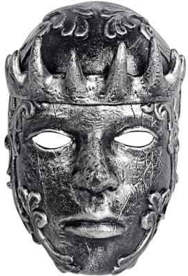 keland Gruselige Halloween Maske Creepy Abyss König Krone Maske Venezianische Vollgesichtsmaske (Schwarz)