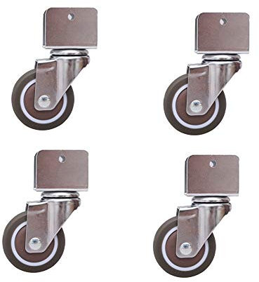 Packung mit 4 U-förmigen Lenkrollen, Gummi-Universal-Lenkrollen, 50 mm 2-Zoll-Möbel-Lenkrollen, Kinderbett, Kinderbett, Blumenständer, Tische, Zubehör, Rollen, inklusive Schrauben, geräuschlos (Farbe: