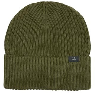 QS Herren 2159295 Mütze mit Umschlag und Label Patch, Grün 7971, Einheitsgröße