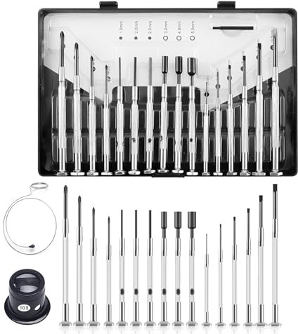 Set di Cacciavite per Occhiali 16 in 1,Set di Cacciaviti Orologiaio, Set Cacciaviti Precisione, Adatto per La Riparazione di Strumenti di Precisione,Come Orologi e Occhiali.