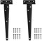 WELLOCKS Black Door T-Hinge/Metal Tee Hinges with 7 Screws| Weather Resistant Sturdy Powder Coating T-Strap Hinges | for Window Fence Garden Gate Shed Doors Barn Doors (TH25BK02) | 2 Packs | 250mm