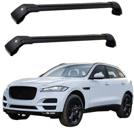 DPBXQ 2 Stück Aluminium Dachträger für Jaguar F Pace 2016 2017 2018 2019,DACHTRÄGER AUS Aluminium Fahrradträger Dachboxen Dachgepäckablage,1