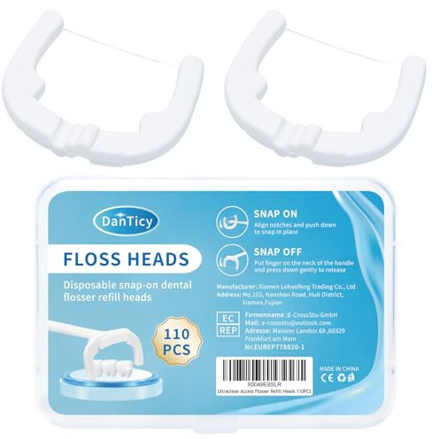 Ultraclean Access Flosser Refill Heads Ultraclean Ersatzköpfe für Dental Flosser 110 Stück Nachfüllköpfe für Mundhygiene & Zahnpflege