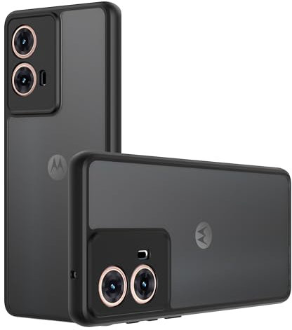 Lemxiee Funda para Motorola Moto g85 Cover,Antihuellas/Antivibración/Antideslizante Funda de Silicona Flexible + Acrílico translúcido Esmerilado para Motorola Moto g85 Case