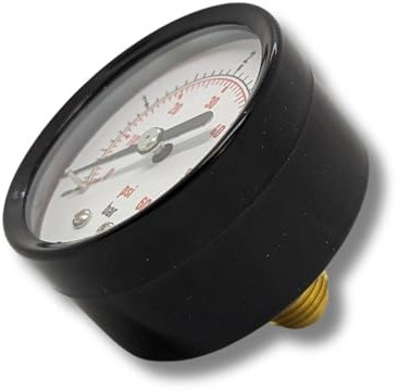 Lumonic I Manometer 0-6,0bar I 1/4 Zoll I Klasse 2,5 I Anschluss hinten I Durchmesser 50mm I Druckmesser I für Druckluft und Wasser