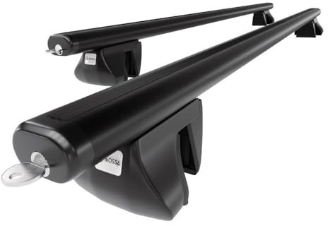 Mossa - Alu-Dachträger kompatibel mit VW Volkswagen Sharan Van (2001-2009) - schwarz Dachträger Dachgepäckträger - Reling 1