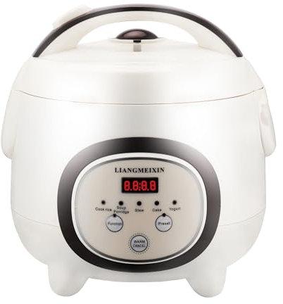 LIANGMEIXIN Cuiseur de Riz (Rice Cooker) - Cuiseur Vapeur pour 1-3 Personnes-Fonction Minuterie de 24 Heures (1 litre, 6 tasses) Multicuiseur, Automatique, Sans Surveillance, Compact, Nettoyage Facile