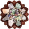 Cokritsm Wooden Crystal Organizer Tray - Lotus Design Decorative Display Bowl for Stones & Minerals, Aromatherapy Oil Holder with Natural Wood