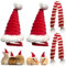 Haustier Weihnachtsmütze, 2 Stück Mini Weihnachtsmütze für Haustiere, Katze Weihnachtsmütze, Verstellbare Weihnachtsmütze, Weihnachten Haustier Kostüm, Weihnachtskostüm für Hunde Katzen Hamster Bunny