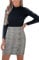 CUPSHE Damen Minirock Plaid Knopf Gewebt Chic Streetwear Kurzer Rock Kariert Damenrock, Grau, L, grau, S
