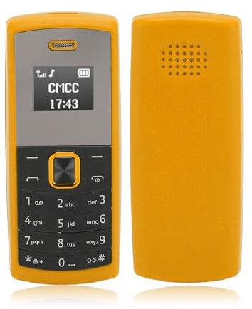 Yanmis Entsperrtes Senioren-Handy, 2G Tiny Phone für ältere Menschen, GSM 2G Dual-SIM-Karten-Handy, mit Sprachwechslerfunktion, 2-in-1-Miniatur-Handy für Senioren (Yellow)