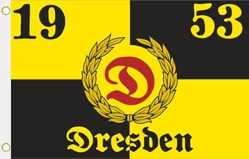 U24 Flagge Fahne Dresden 1953 schwarz-gelb Hissflagge 90 x 150 cm