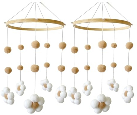Lbvzxkad Nordic Fur Ball Flower Wind Chime Bed Bell Baby Room Children's Room Children's Clothing Store Wind Chime Decoration A
