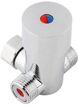 Sustvita Automatisches Temperaturregelventil, G1 / 2 -Mischventil mit kaltem Wasser, Messing -thermostatisches Ventil für Dusche und Wasserhahnanwendungen