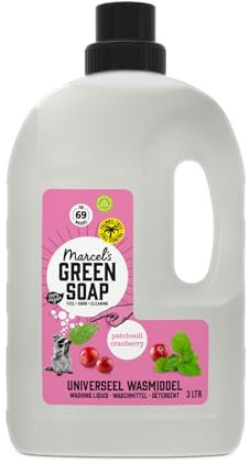 Marcel's Green Soap - Universal Waschmittel Patschuli & Cranberry - Waschflüssigkeit - Frei von Palmöl & Mikroplastik - Umweltfreundlich - Vegan - 97% Biologisch abbaubar - 3 L