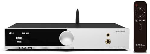 SMSL AS400 Verstärker DAC Kopfhörerverstärker 165W X2 MA5332MS CS43131 Audio Klasse D Verstärker USB/Coax/Opt Bluetooth HDMI ARC/RCA Eingang HiFi Phono Amp 4,4/6,35 Kopfhörer 2.1Stereo/Subwoofer