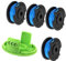 Jodriva Line String Trimmer Spool, for Greenworks, 1.65mm dia 4.9m long Trimmer Spool Grass Trimmer Line, for Greenworks, 24V G24LT, G24LTK2, G24LT30M, G24LT30MK2 (4 Spool+1 Cover) Lawn Mower Spool