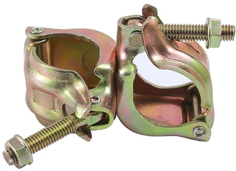 Hoite 2 Stück Drehkupplung Gerüst 48 x 48 mm mit Bundmutter Gerüstklemme 90° zur Befestigung von Ankerstangen