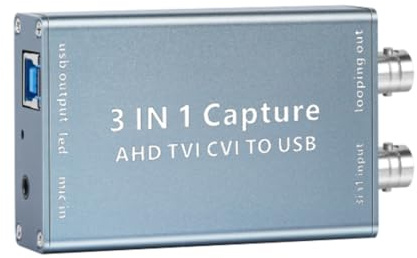 Osmond AHD Video Capture Card TVI CVI to USB 3.0 Video Card 1080P 60fps Video Record Box for Live Streaming TVI CVI Video Card Easy Install