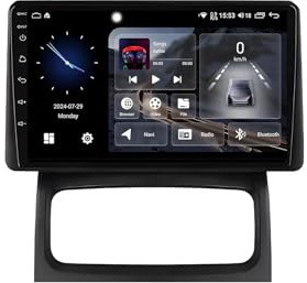 Android 15 2 Din Car Radio 9 inch with Mirror link FM RDS GPS USB SWC DSP WIFI Carplay Bluetooth system Backup Camera Cooling fan for Renault Clio 2 BB CB 2001-2012 Car Stereo Touch(AG90 8+256G)