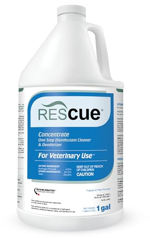 REScue One-Step Disinfectant Cleaner & Deodorizer, For Veterinary Use, Animal Shelters, Pet Foster Homes, Kennels, Litter Box, Concentrate, 1-Gallon
