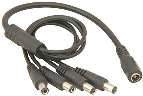 JnDee 4 way DC splitter Cable Connector Jack for CCTV 3V 6V 9V 12V and 24V power supply, 1x female to 4 x male connector