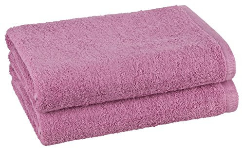 PremiumShop321 2er Set Duschtuch 70x140 cm - 500g/m² ohne Bordüre-Rosenholz