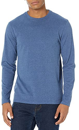 Amazon Essentials Men's Regular-Fit Long-Sleeve T-Shirt, Blue Heather, XXL