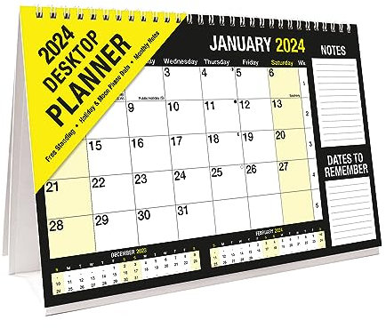 2019 Kalender und Planer, Monat auf Wochenansicht in englischer Sprache One Month To View Free standing One Month To View Free standing